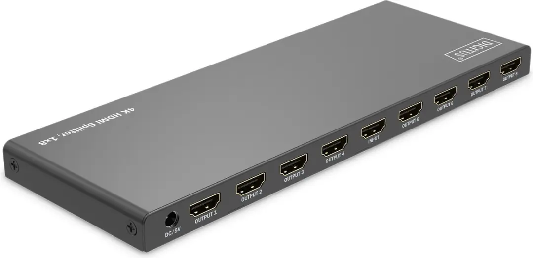 Digitus DS-55338 4K HDMI Splitter - 1 naar 8 Output - Zwart