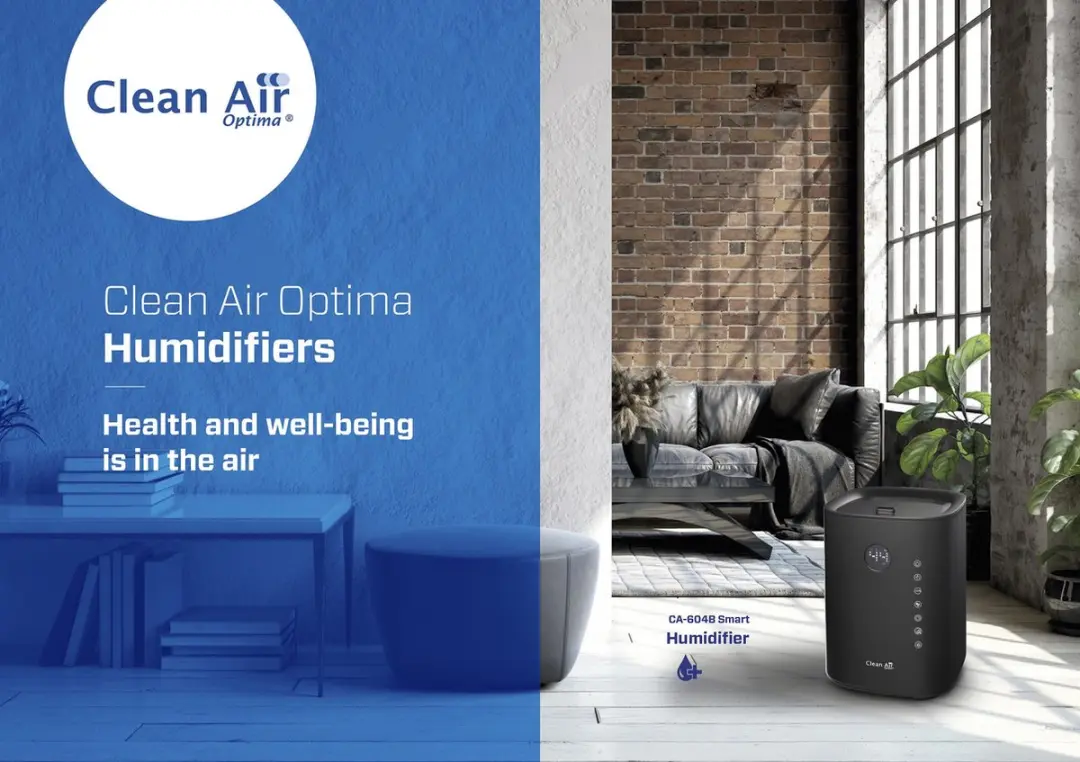 Clean Air Optima CA-604B Smart Luchtbevochtiger - 3-in-1 met Ionisator & UVC - 30W - 60m² - Zwart