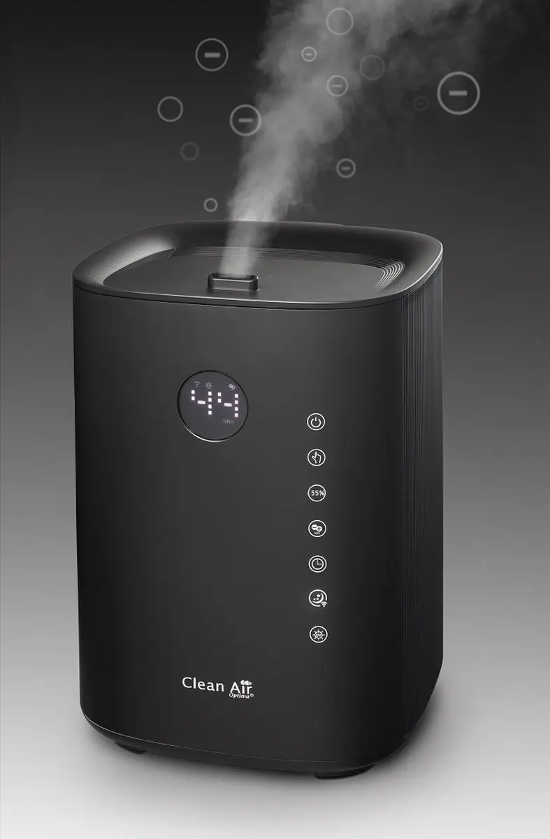 Clean Air Optima CA-604B Smart Luchtbevochtiger - 3-in-1 met Ionisator & UVC - 30W - 60m² - Zwart