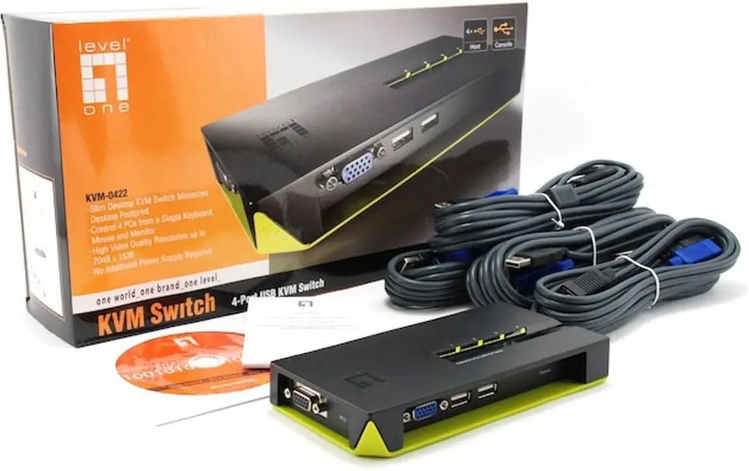 LevelOne KVM-0422 4-Port USB KVM Switch