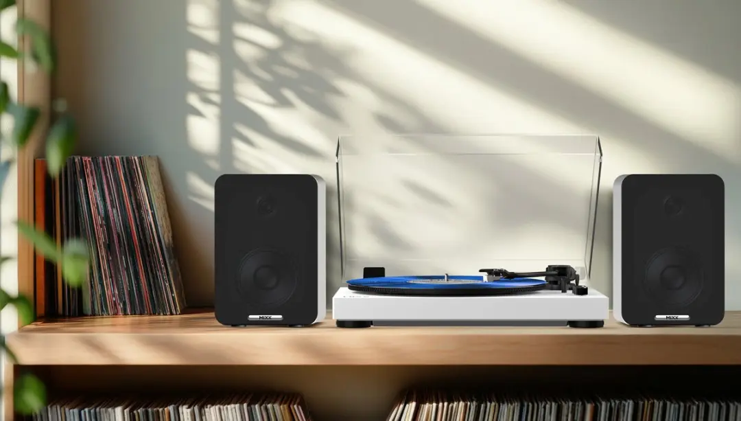 Mixx Analog System 5 MAS-05-WH-489 Platenspeler + Draadloze Speakers - Wit - afbeelding 6 van 6