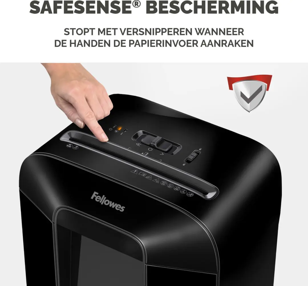 Fellowes LX85 Papiervernietiger P-4 Cross-Cut 12 Vel - 19L Zwart