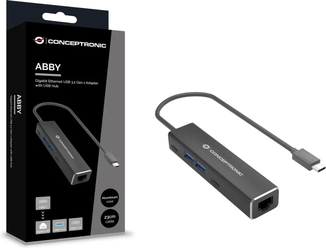Conceptronic ABBY13B Laptopdock - USB 3.2 Gen 1 - Grijs