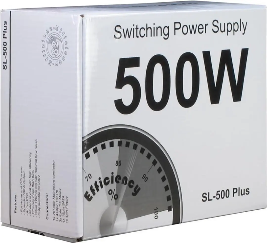 Inter-Tech SL-500 Plus Voeding 500W - Silver