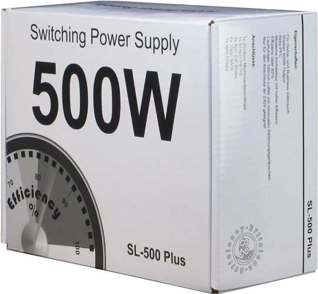 Inter-Tech SL-500 Plus Voeding 500W - Silver