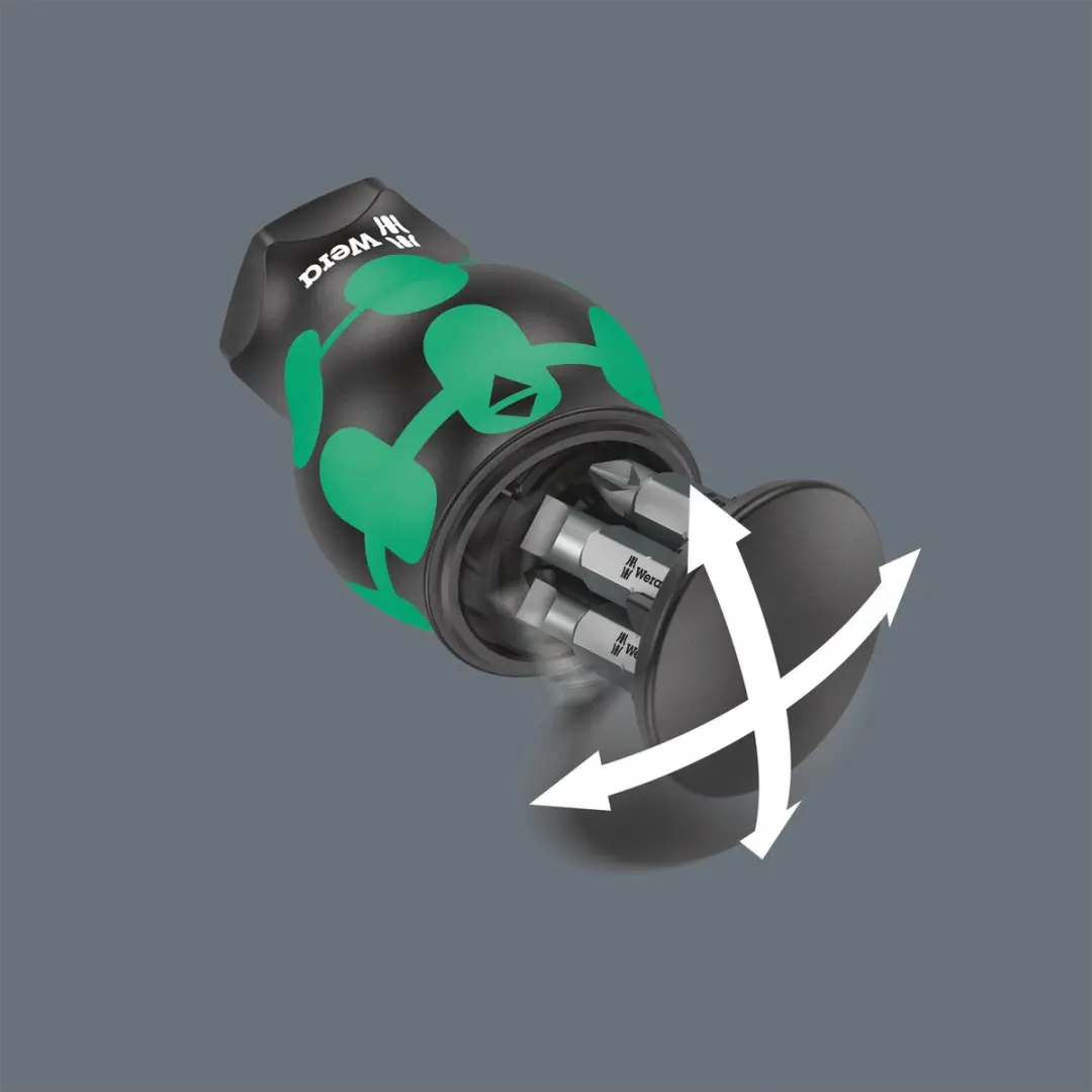 Wera Stubby Magazijn Schroevendraaier - 6 Stuks - Groen/Zwart