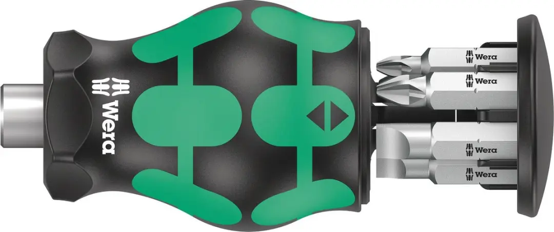 Wera Stubby Magazijn Schroevendraaier - 6 Stuks - Groen/Zwart