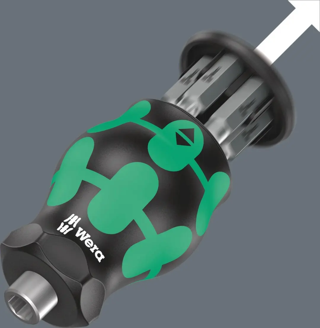 Wera Stubby Magazijn Schroevendraaier - 6 Stuks - Groen/Zwart