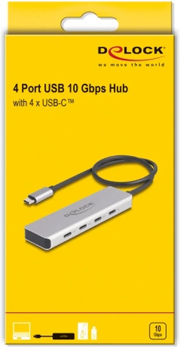 Delock 64231 USB Type-C Hub 10Gbps - Grijs
