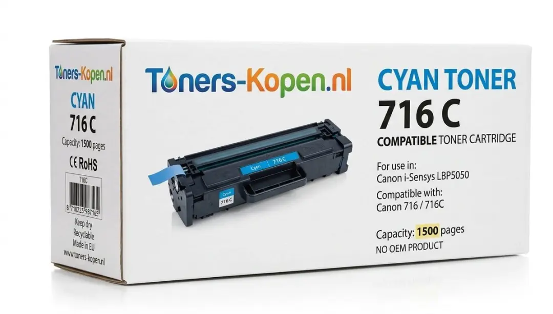 Canon 716C Toner Cyaan 1400 Pagina's - o.a. LBP-5050/MF-80xx