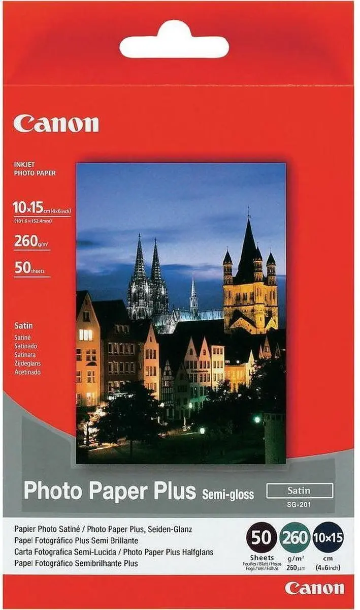 Canon Photo Paper Plus Semi-glans SG-201 1686B015 Fotopapier 10x15cm 26 Vel