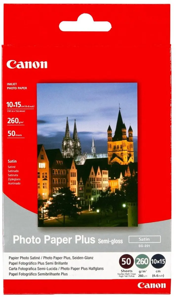 Canon Photo Paper Plus Semi-glans SG-201 1686B015 Fotopapier 10x15cm 26 Vel - afbeelding 6 van 6