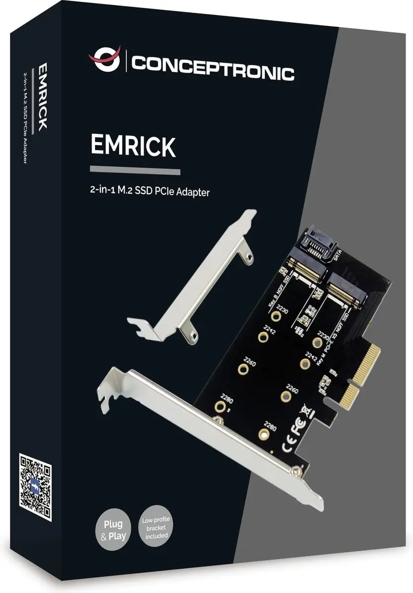 Conceptronic EMRICK M.2 SSD PCIe Adapter - SATA AHCI/NVMe