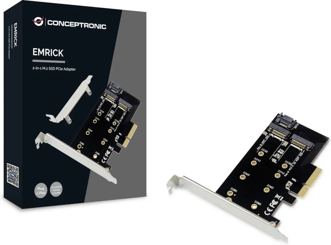 Conceptronic EMRICK M.2 SSD PCIe Adapter - SATA AHCI/NVMe