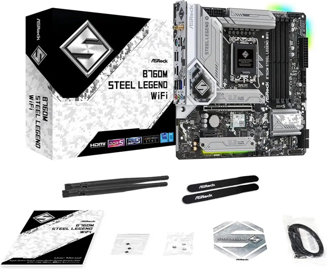 ASRock B760M Steel Legend WiFi - Moederbord - LGA1700 - DDR5 - Wi-Fi 6E