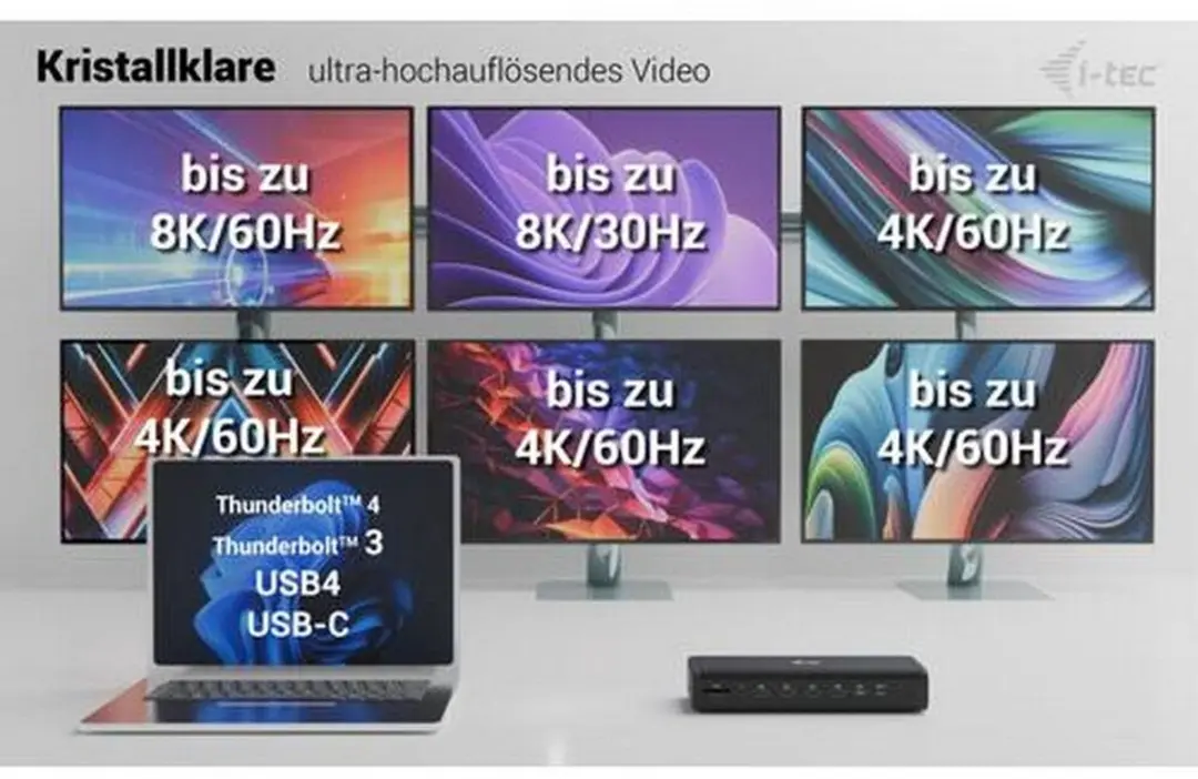 I-tec CA6MONITORDOCKPD Dockingstation - Zwart