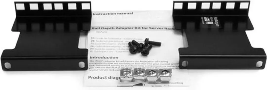Startech RDA2U Rail Depth Adapter - 4 inch - 2U - Kunststof