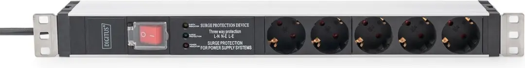 Digitus DN-95433 Patchkast Stekkerdoos 19" 1HE - Geaard - Aluminium/Zwart