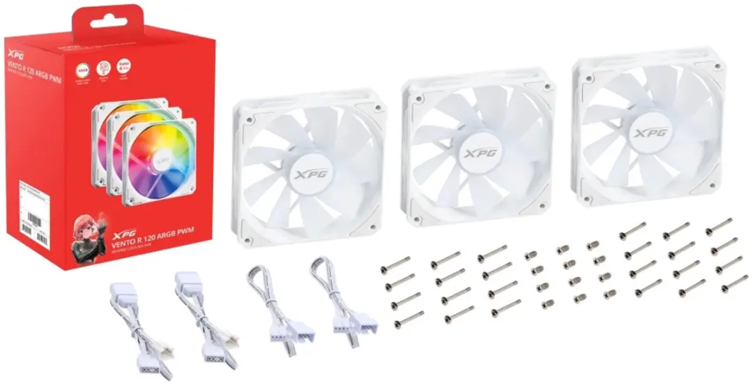 XPG Vento R 120 ARGB PWM Ventilatoren - 3 Stuks - Zwart
