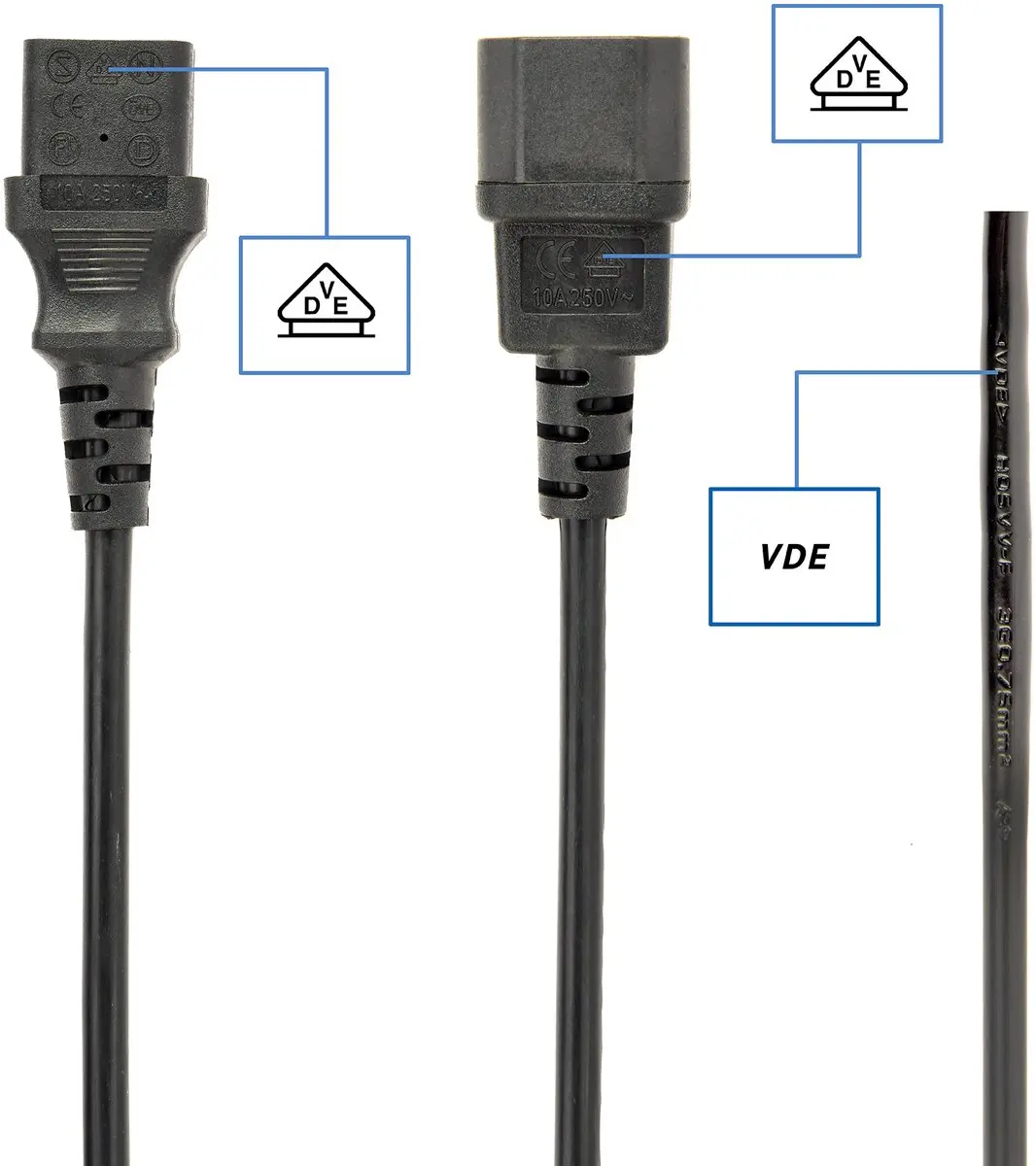 Cablexpert C13-C14 Stroomkabel 3x0,75mm² - 1,8m