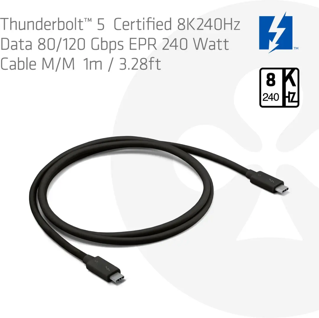 Club 3D Thunderbolt 5 Kabel 8K240Hz 1m - Zwart