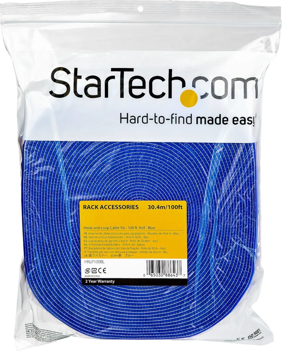 Startech HKLP100BL Klittenband 30m - Blauw