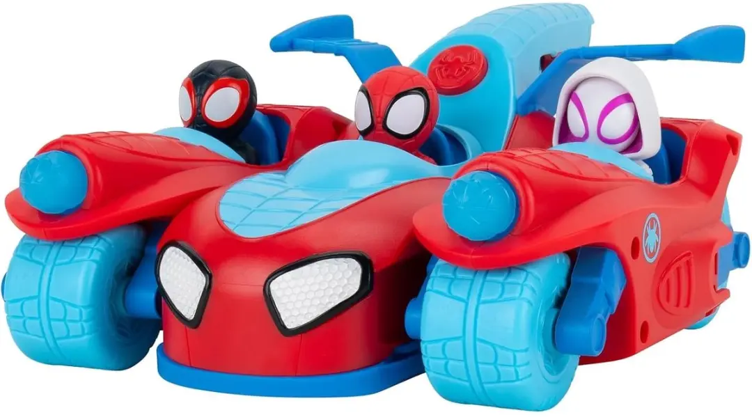 Spidey and his Amazing Friends 3-in-1 Team Split Racer SNF0346 - Rood/Blauw