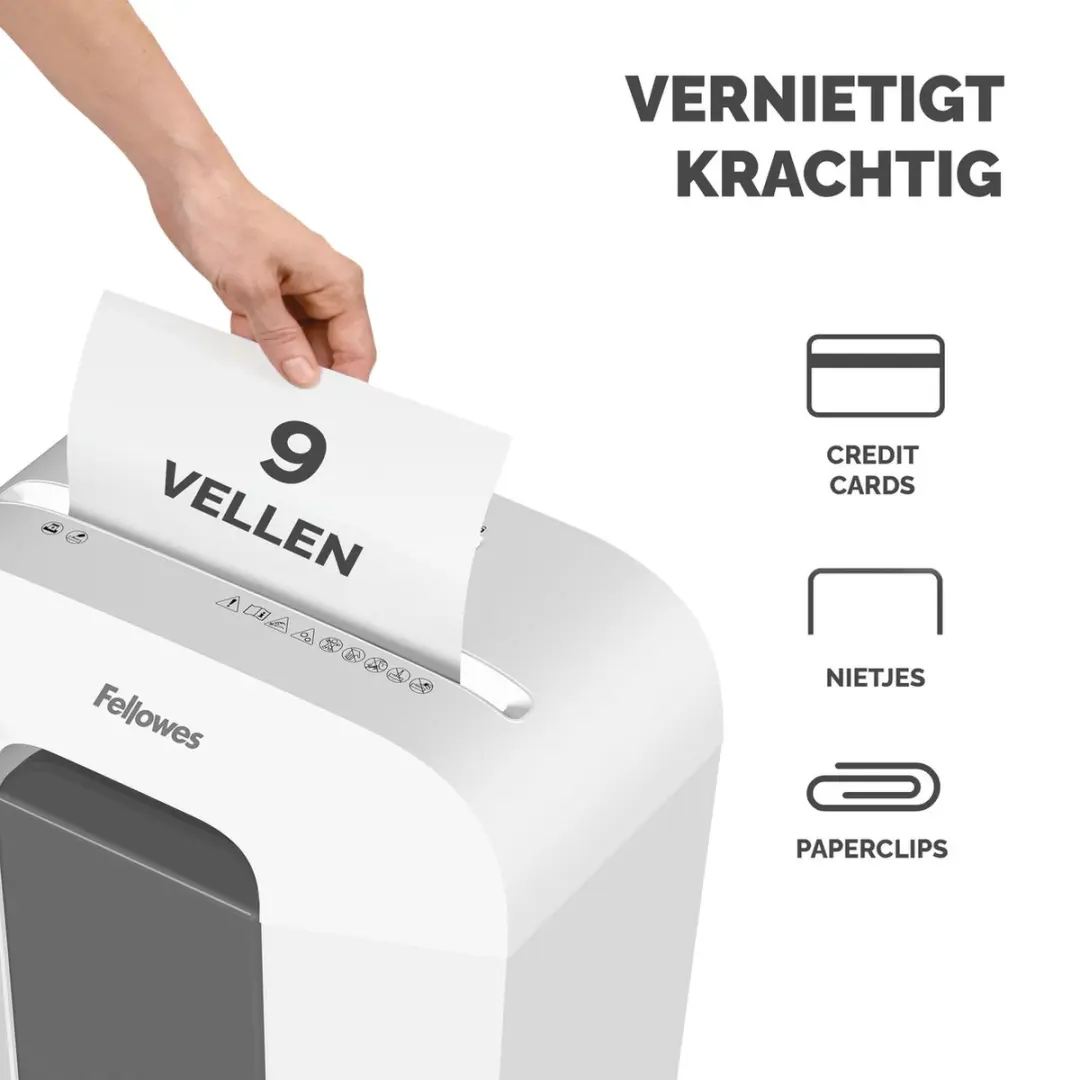 Fellowes LX50 Papierversnipperaar P4 - 9 Vel - 17L - Wit