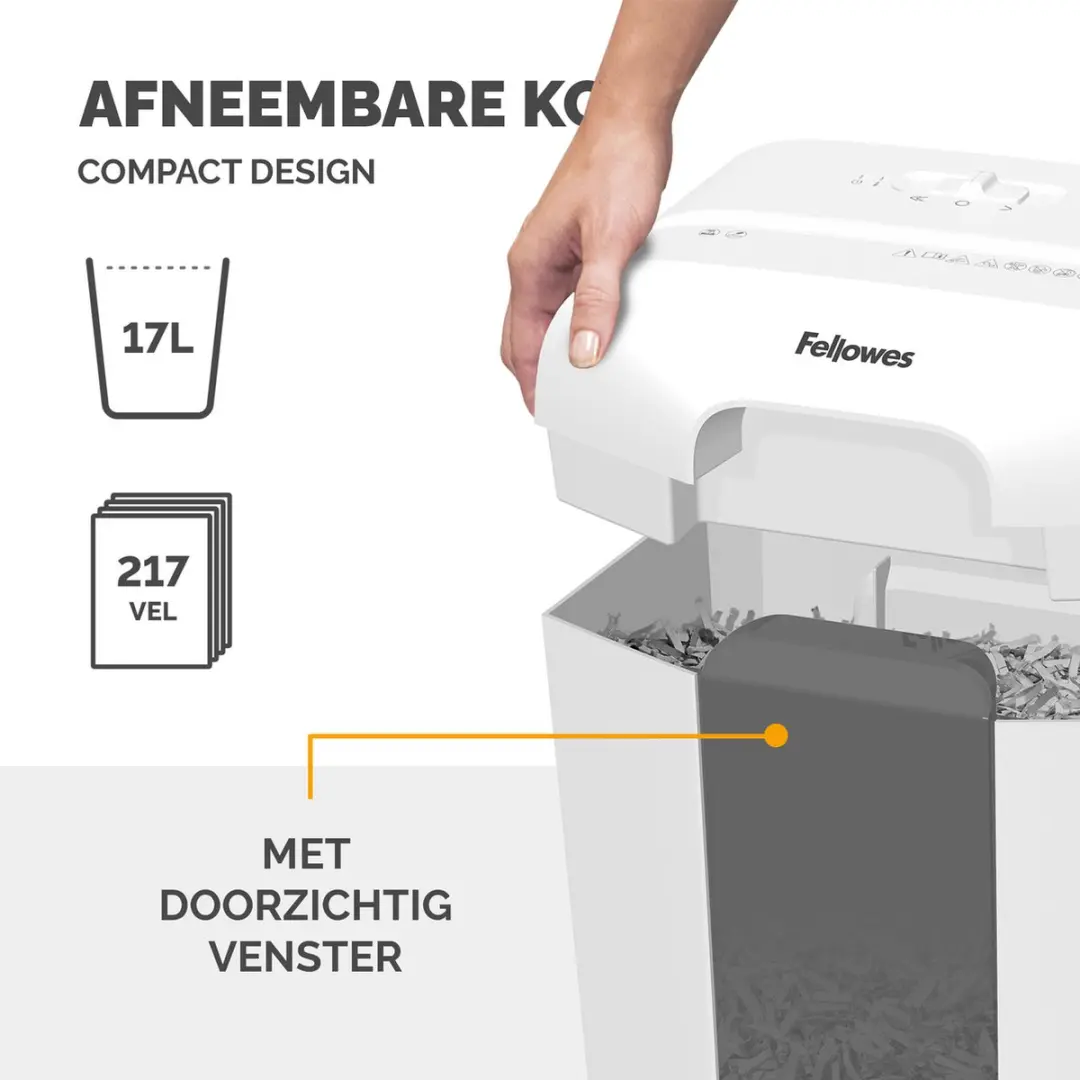 Fellowes LX50 Papierversnipperaar P4 - 9 Vel - 17L - Wit