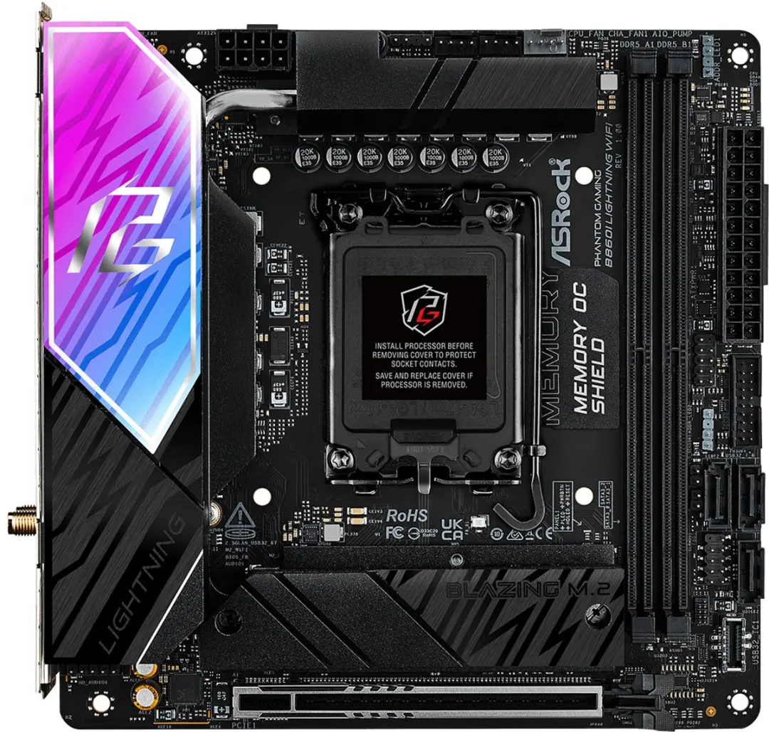 ASRock B860I Lightning WiFi Mini-ITX Moederbord - LGA 1851 - afbeelding 6 van 6