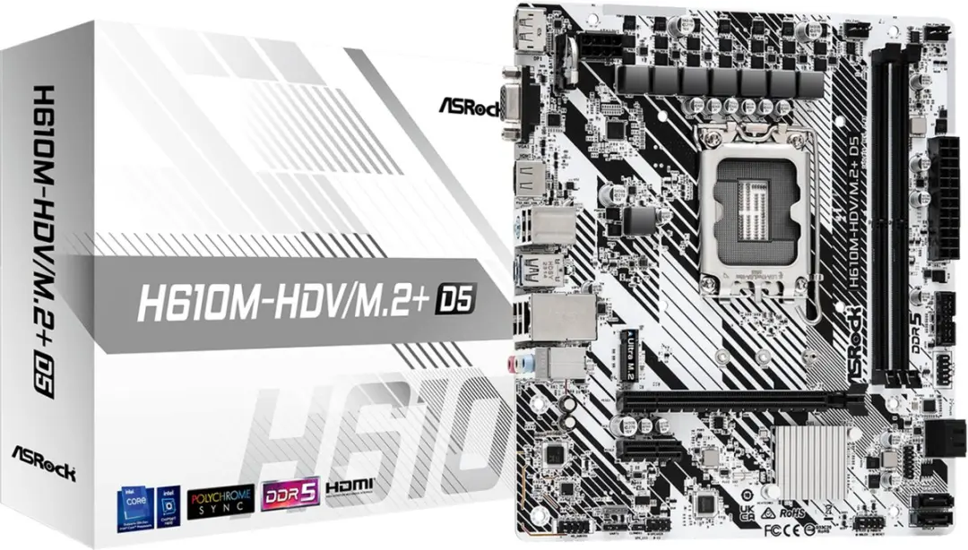 ASRock H610M-HDV/M.2+ D5 Micro-ATX Moederbord
