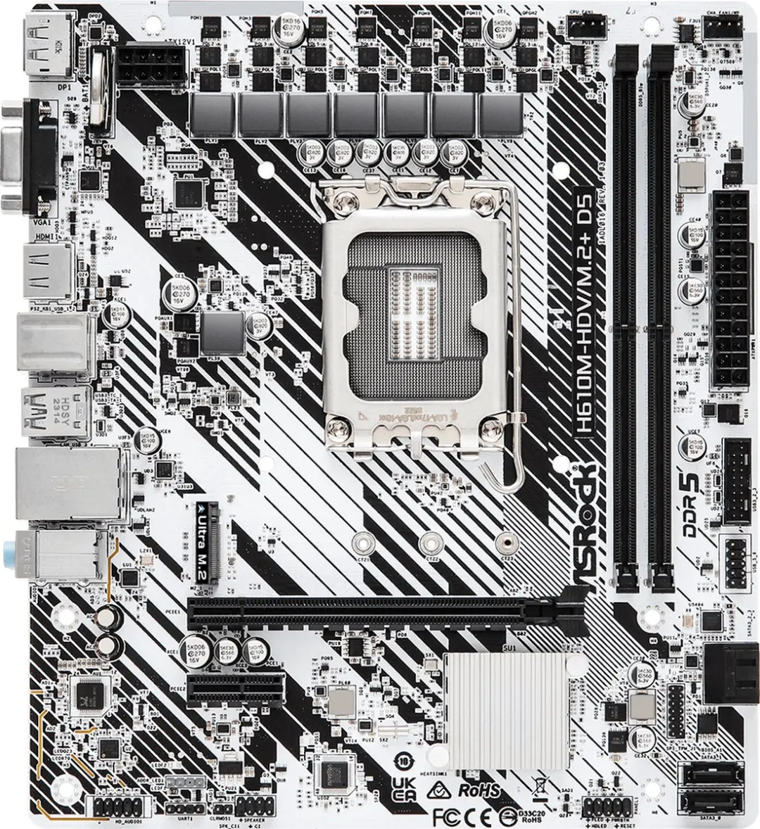 ASRock H610M-HDV/M.2+ D5 Micro-ATX Moederbord - LGA 1700