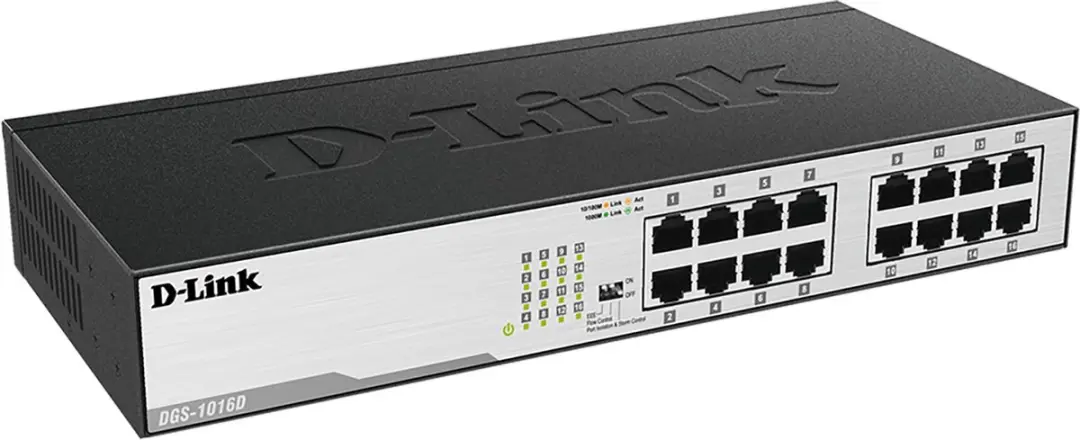 D-Link DGS-1016D/E Netwerkswitch 16 Poorten - Zwart