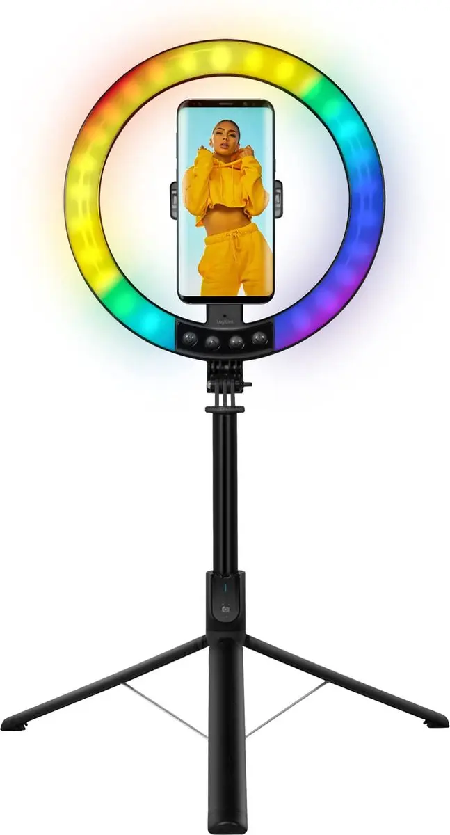 Logilink DM20 Smartphone Ringlicht met Selfie-Stick-Stativ