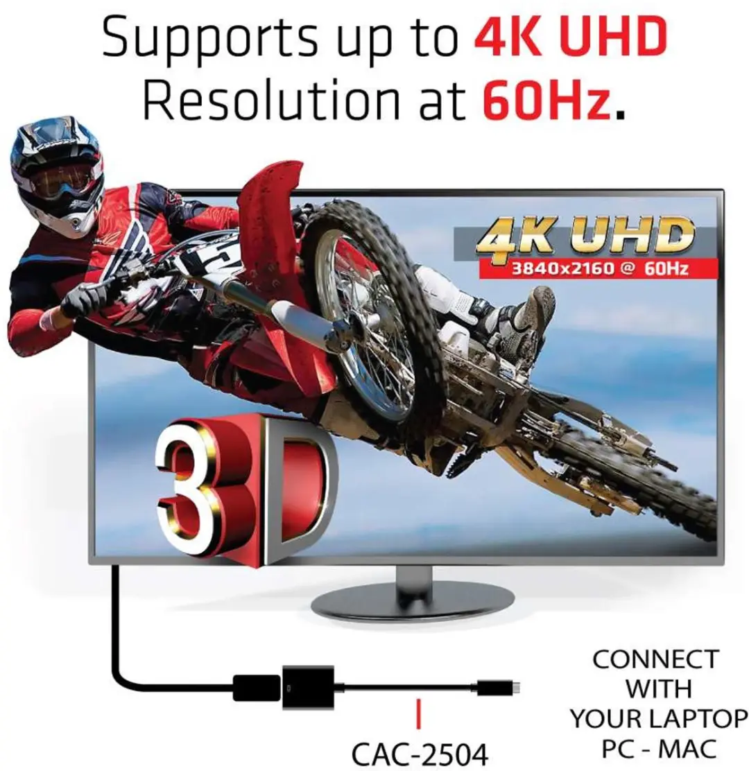 Club 3D CAC-2504 USB-C naar HDMI 2.0 Adapter - 4K 60Hz - Zwart