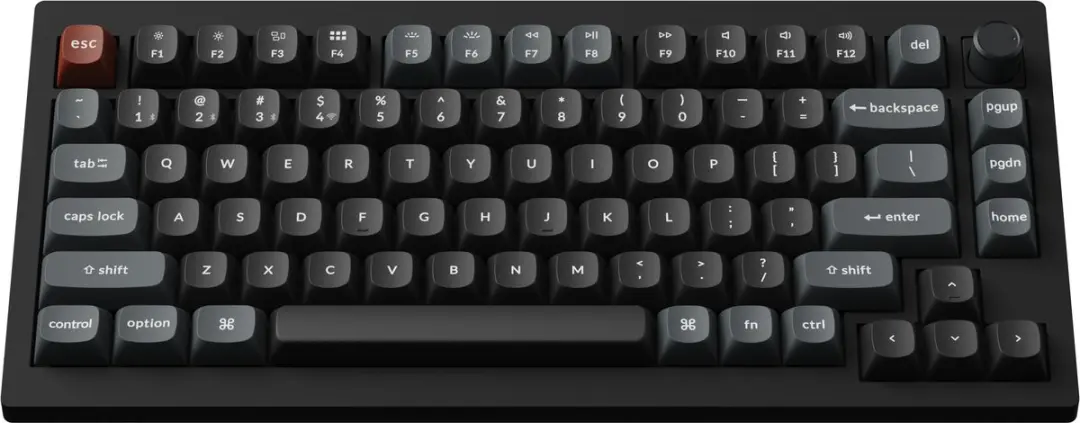 Keychron V1 Ultra Mechanisch Toetsenbord - 75% - Banana Switch - Zwart