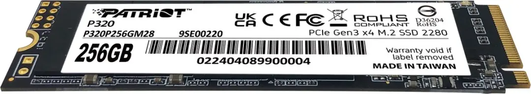 Patriot Viper P320 P320P256GM28 SSD - 256GB M.2 NVMe