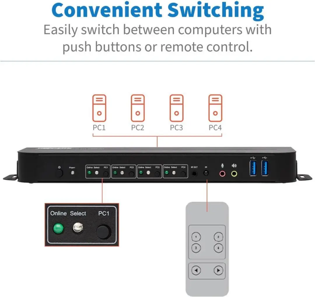 Tripp Lite B005-DPUA4 KVM-switch - Zwart