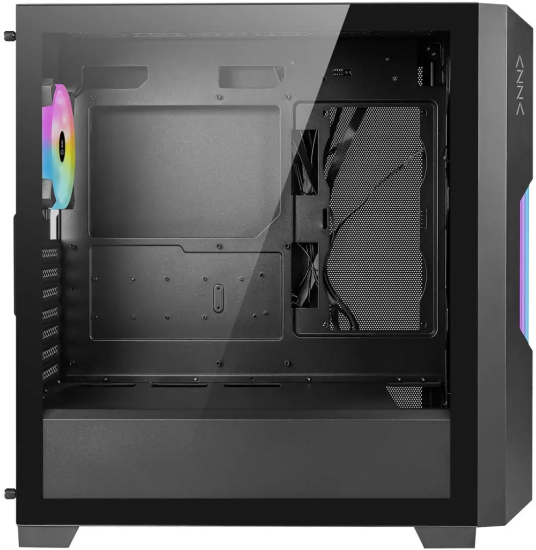 Azza Guardian Glass Midi Tower CSAZ-520BG - Zwart