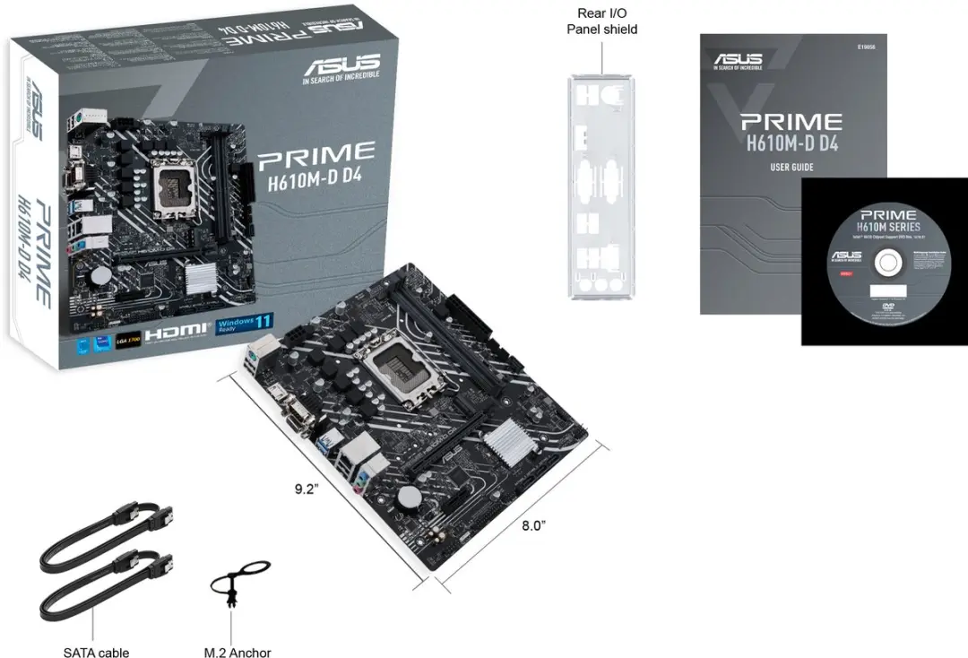 ASUS PRIME H610M-D D4 Moederbord - Micro ATX