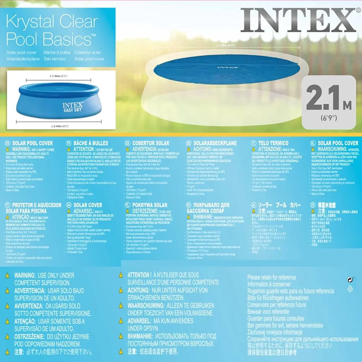 Intex Solarzwembadhoes Rond 206cm - Blauw