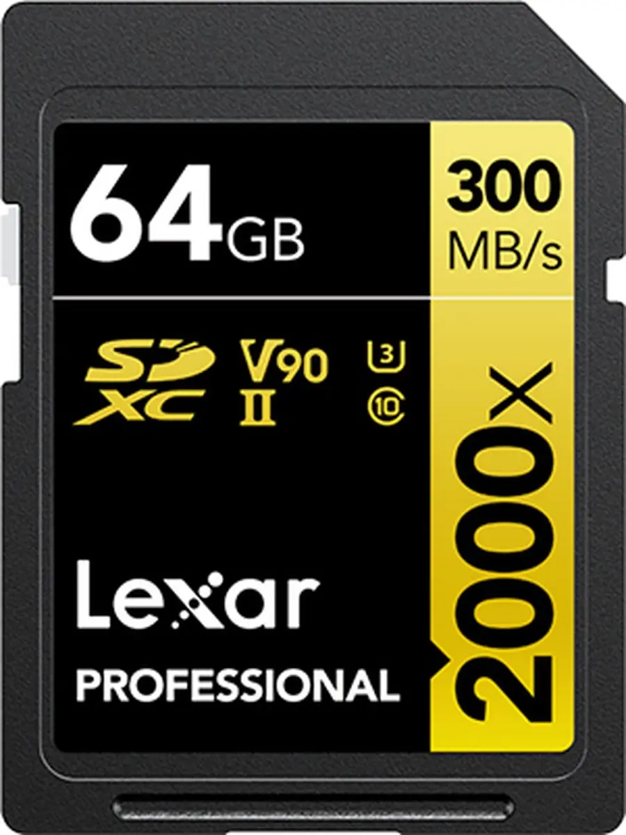 Lexar SD Pro Gold Series UHS-II 2000x 64GB V90