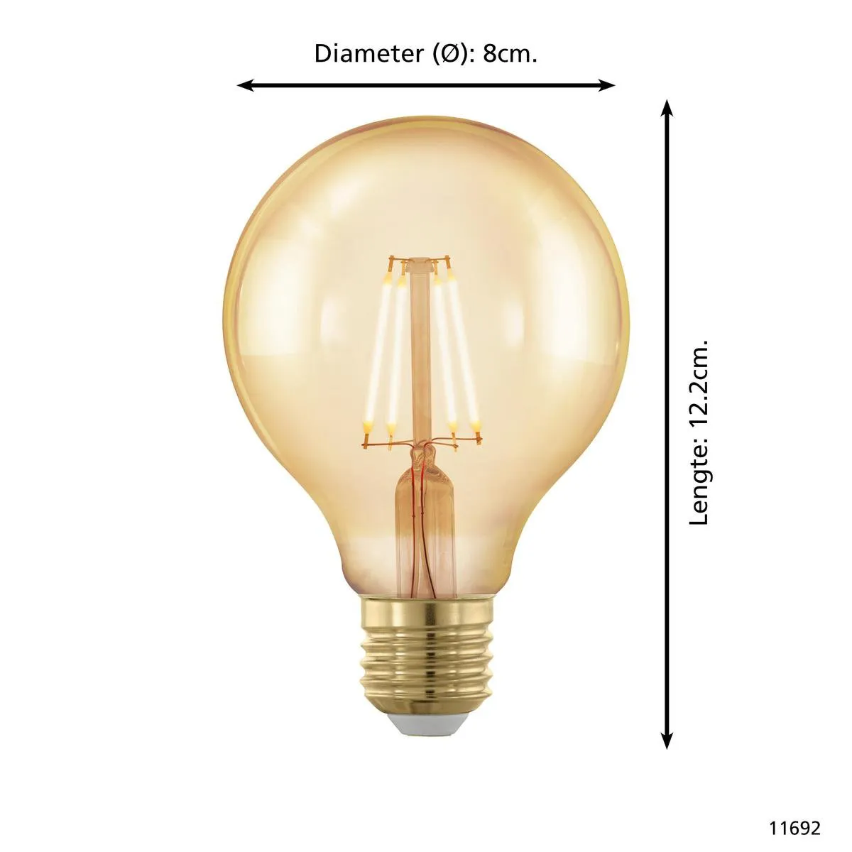 Eglo Golden Age LED Lamp E27 - 4W - Ø8cm - Amber