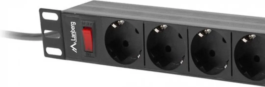 Lanberg PDU Rack 1U 16A 9x Schuko - 4000W - Zwart