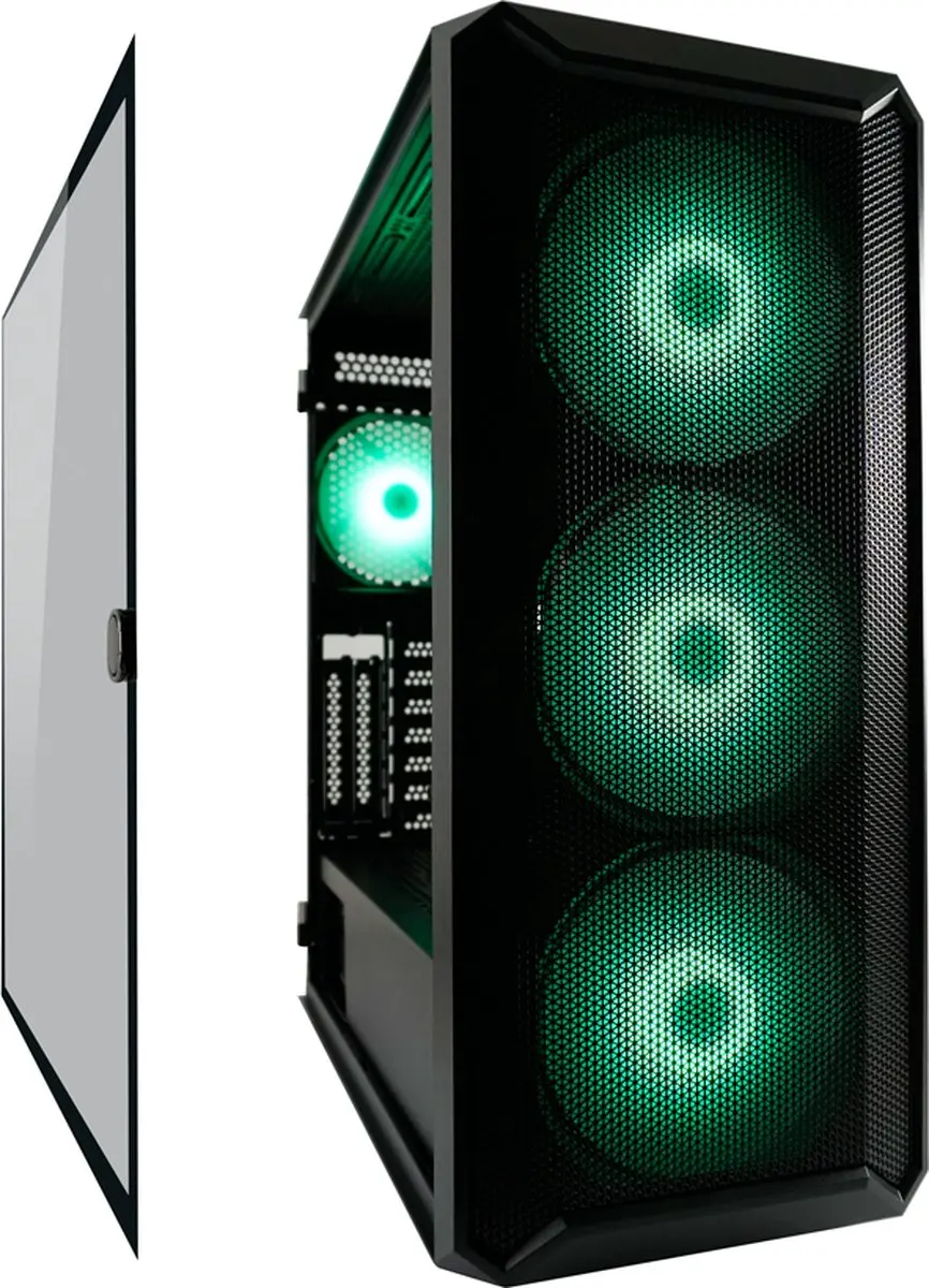 LC-POWER Obsession Midi Tower ATX Behuizing - 4 ARGB Ventilatoren - Zwart