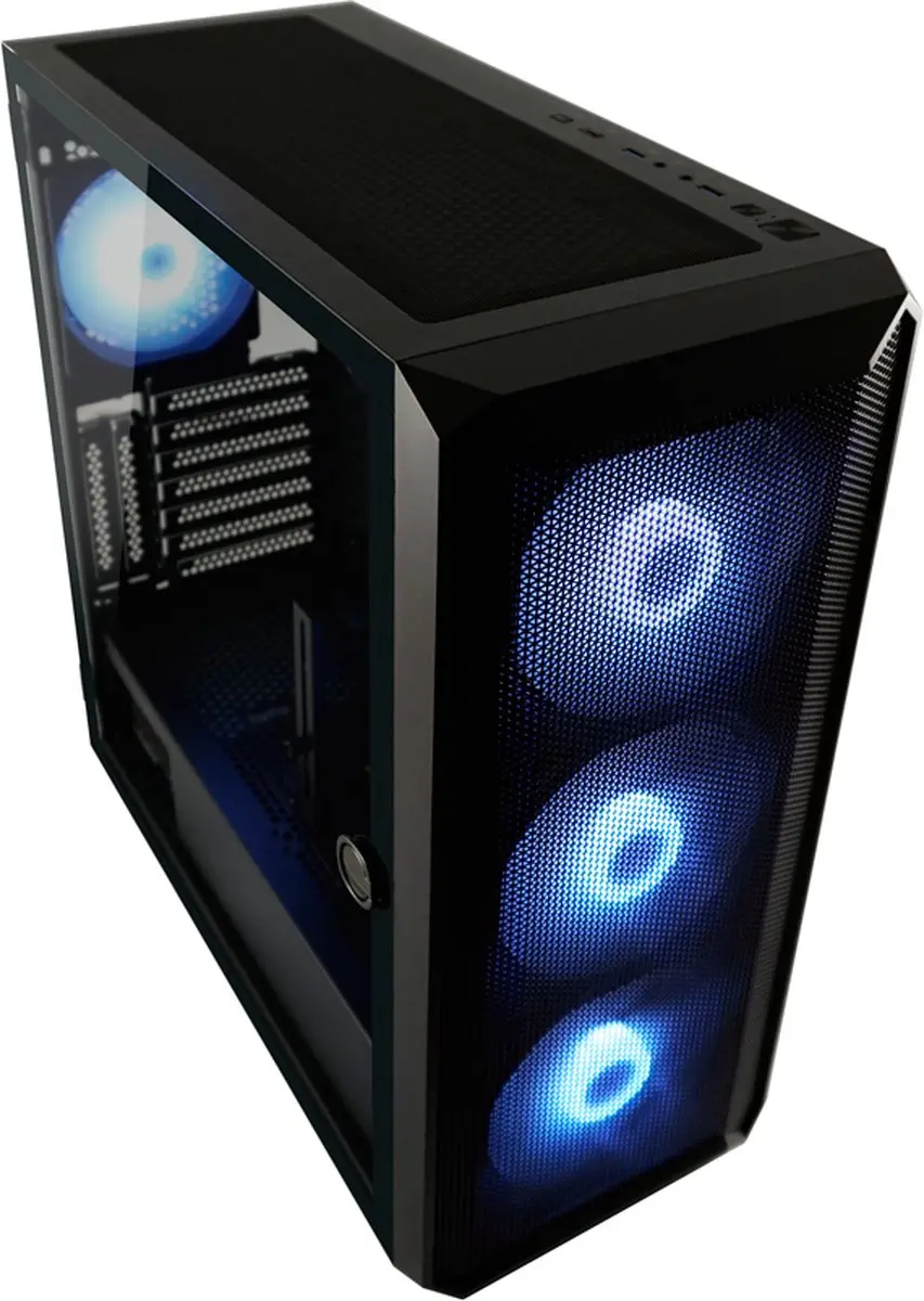 LC-POWER Obsession Midi Tower ATX Behuizing - 4 ARGB Ventilatoren - Zwart