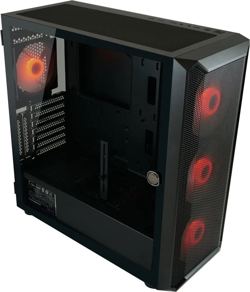 LC-POWER Obsession Midi Tower ATX Behuizing - 4 ARGB Ventilatoren - Zwart