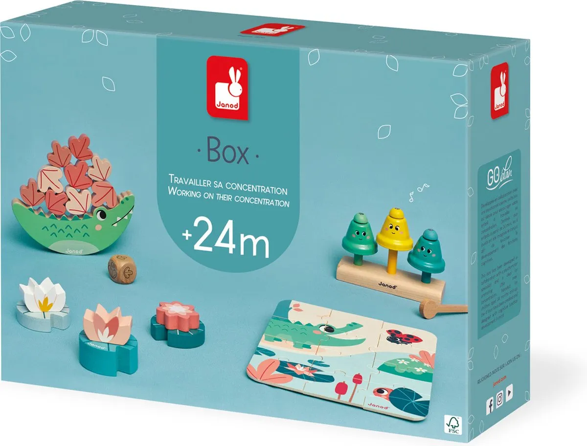 Janod Box 24 Maanden Concentratie Speelset 370021 - 4 Stuks