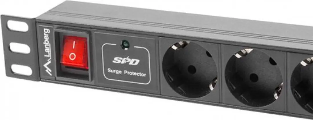 Lanberg PDU-07F-0200-IEC-BK Energiedistributie 7x - 2500W - Zwart