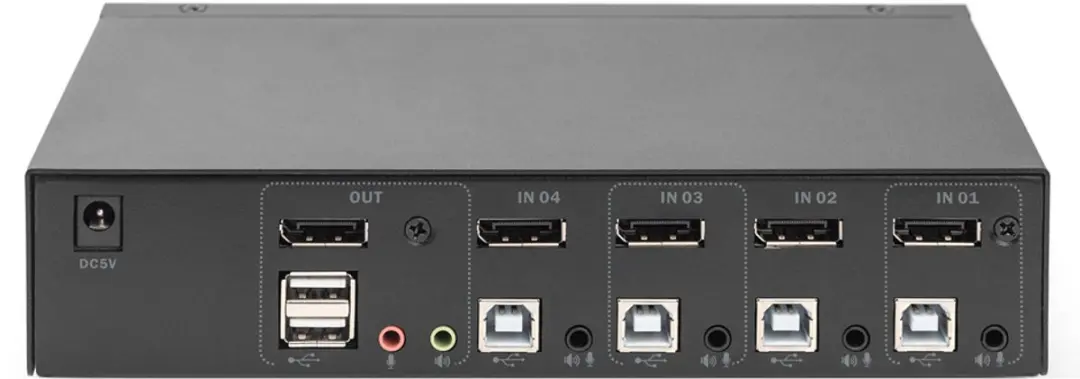 Digitus DS-12891 KVM-switch - 5x USB 2.0 - Zwart